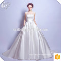 2017 Newest Satin Pure White Ball Gown Wedding dress Cestbella TS2097